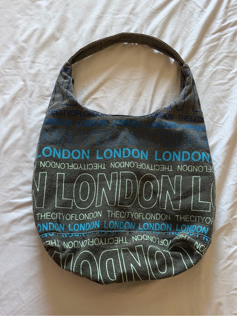Robin Ruth London Print Hobo in Teal and Charcoal